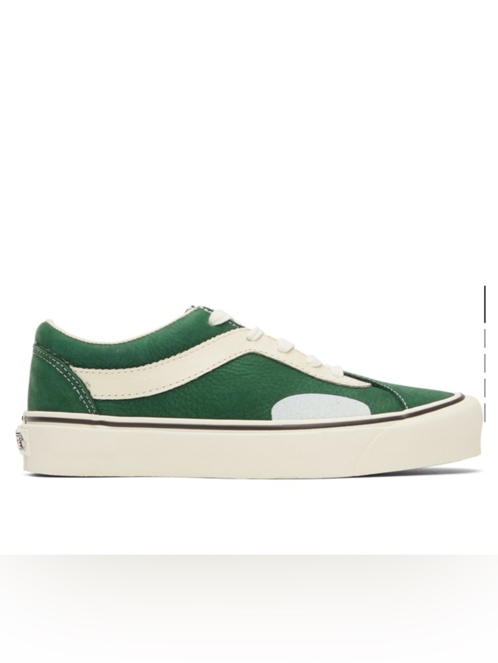 Low-Top Green Sneakers with Cream Stripe